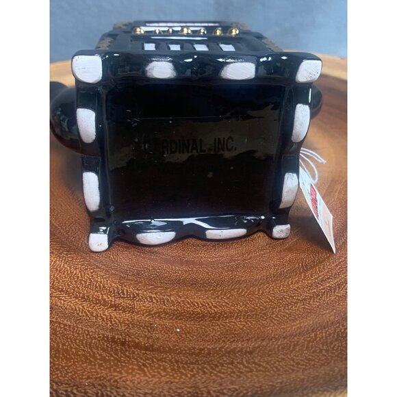 Vintage Cardinal Inc. Black Teapot Stove Design with Cat & Flowers - Picture 5 of 13